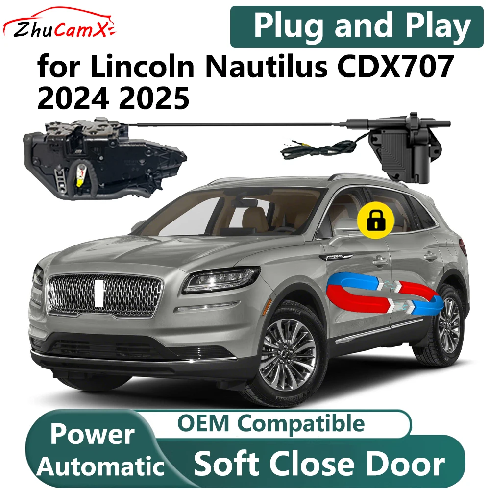 ZhuCamX for Lincoln Nautilus CDX707 2024 2025 Car Electric Soft Close Door System Power Closing Door Latch Lock Plug and play