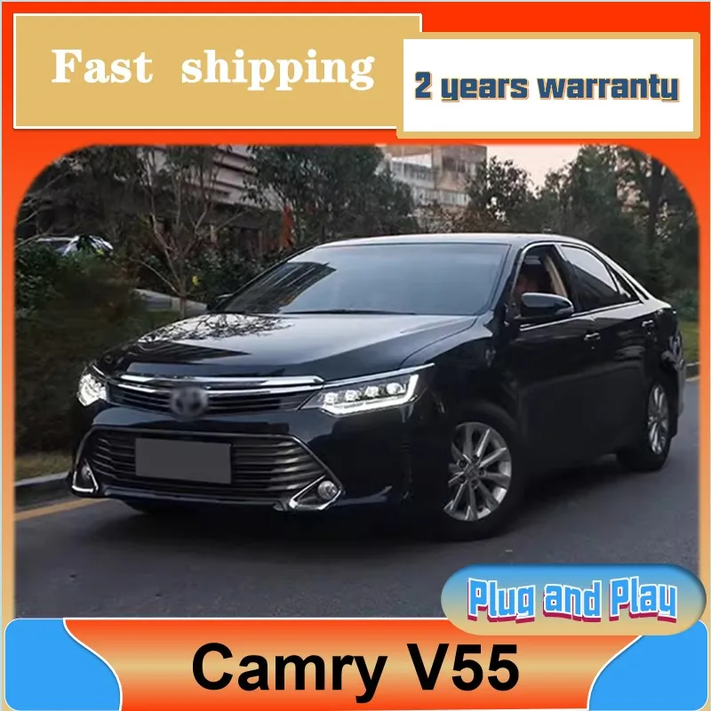 Car Styling for  Toyota Camry Headlamp 2015-2017 Camry Headlight V55 DRL Turn Signal Low High Beam Projector Lens