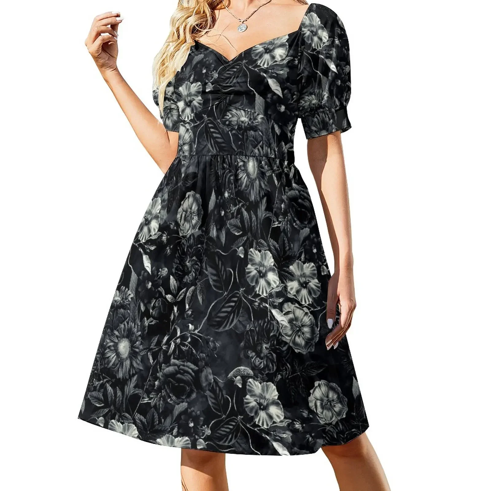

Darkness Short-Sleeved Dress prom dress 2025 Woman clothes
