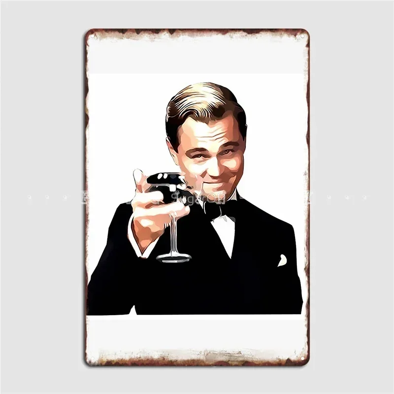 غاتسبي العظيم ليوناردو دي كابريو علامة معدنية نادي الحفلات نادي بار طباعة لوحات تين تسجيل ملصق