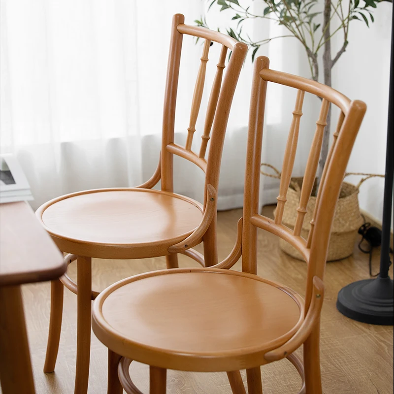 Home restaurant Small apartment simple modern solid wood hotel Internet celebrity back chair