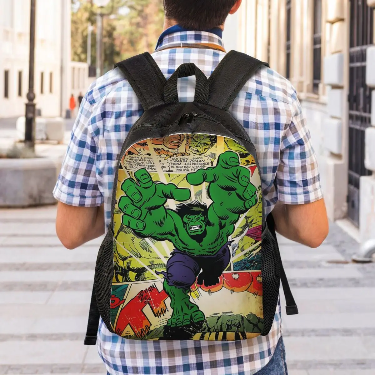 Custom Hulk Superhero Travel Backpack Women Men School Laptop Bookbag Comics College Student Daypack Bags