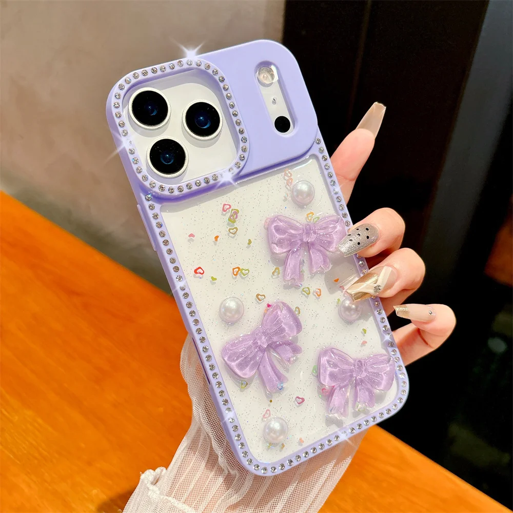 

Роскошный чехол для телефона с 3D-бабочкой и бриллиантами для iPhone 17 Air 16 Pro Max 15 Pro 14 13, противоударный чехол для женщин