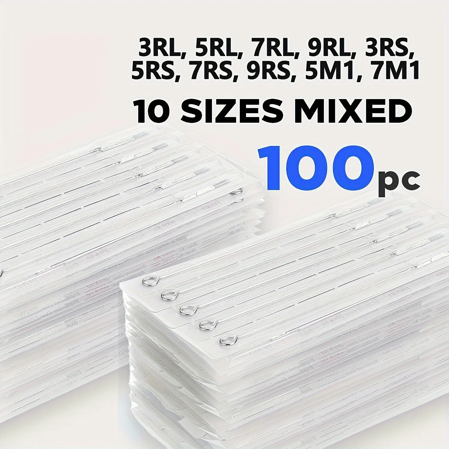 SUANGL100/50PCS Sterilized Tattoo Needles 1 3 5 7 9 RL RS M1 RM Tattoo Needle for Tattoo Permanent Makeup Machine，Tattoo Supply