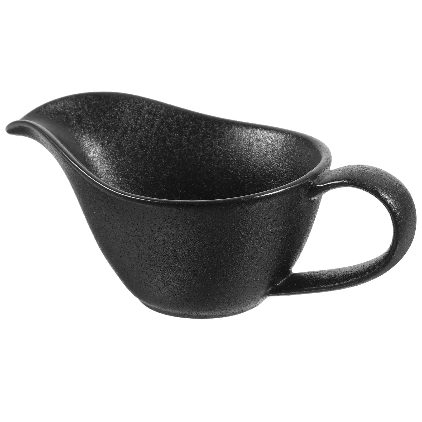 

Steak Sauce Cups Spout Mixing Pour Bowl Kitchen Porcelain Batter Handy Serving Bowls Handles Black Ceramic Spout