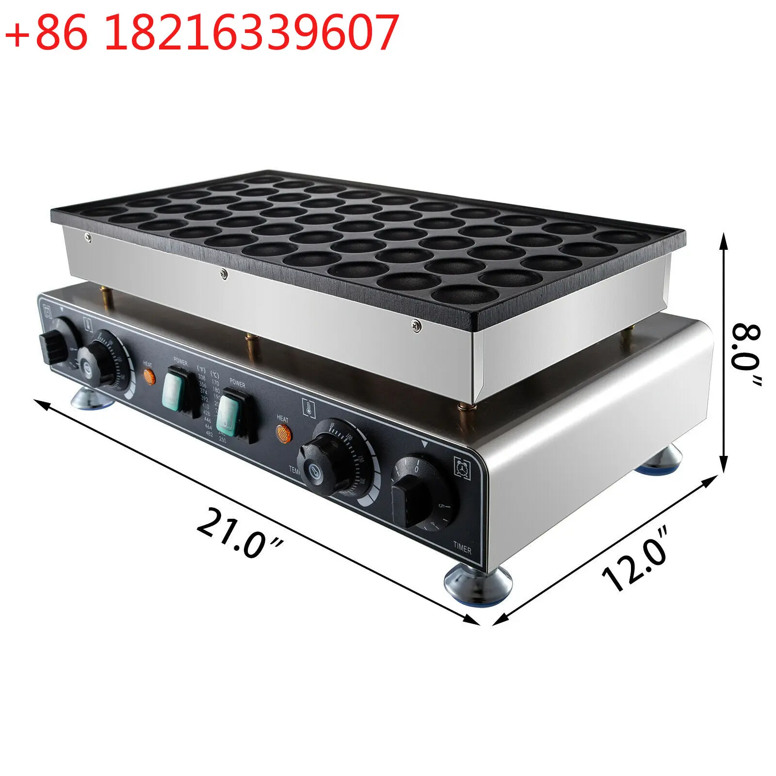 YAO Commercial Electric Pancake Making Machine 50 Holes Waffle Maker Mini Dutch Pancake Maker Kitchen Home Appliance 110V 220V