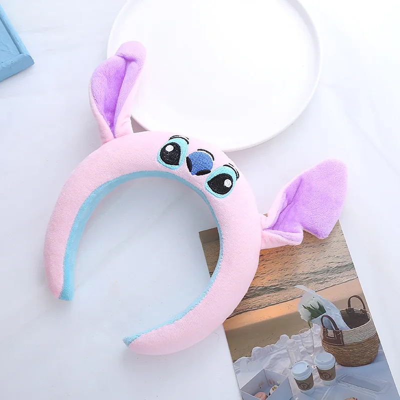 Lilo & Stitch Ears Headband Kawaii Disney Cute Cartoon Angel Hairband Women Funny Model Plush Hair Accessories Girls Gifts