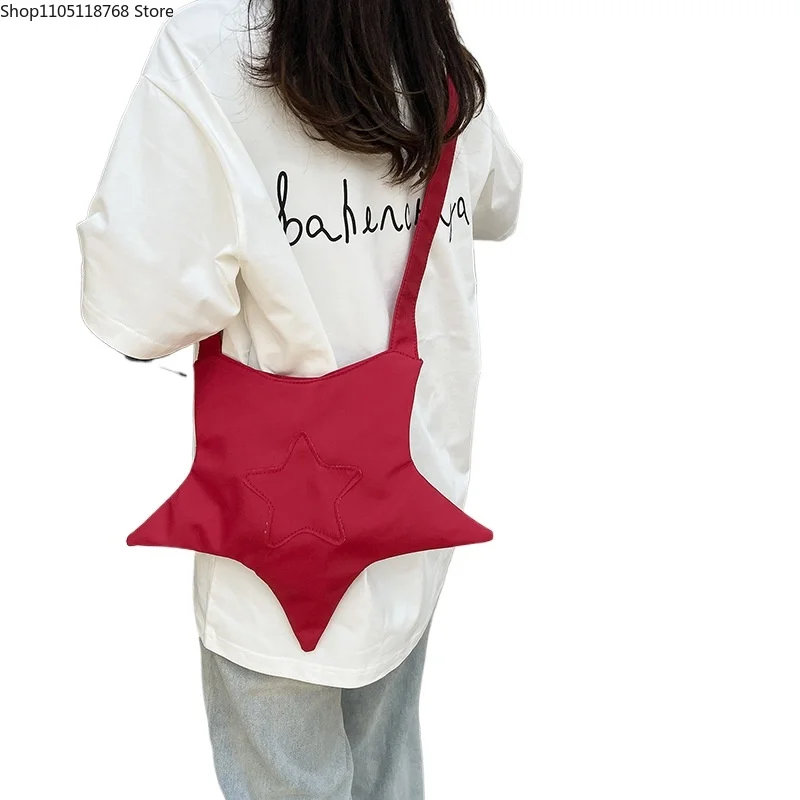 لطيف شكل نجمة المرأة قماش حقيبة كتف عادية بلون الإناث حقيبة محمولة بسيطة ركاب السيدات حقيبة ساع