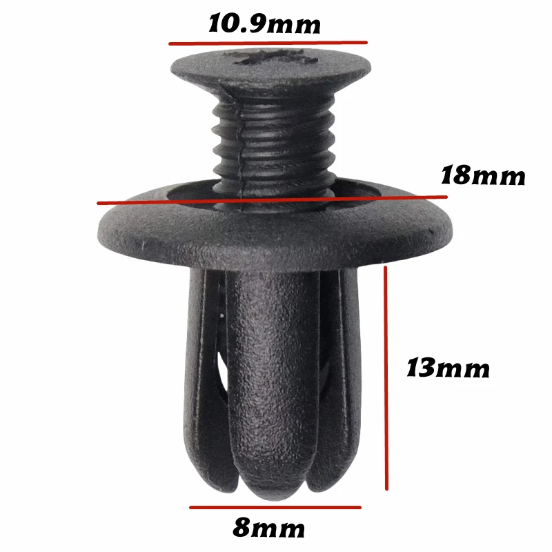 20Pcs Fit Into 8.1MM Hole Auto Clips Bumper Fasteners Plastic Automotive Screw Retainer Clips 86590-28000 0G032-50037-A C32