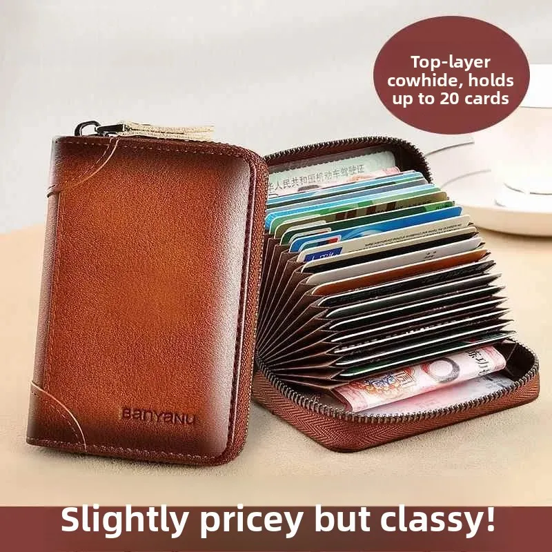 men's-leather-card-holder-large-capacity-multi-slot-id-holder-cowhide-credit-card-clip-driver-license-cover-2026-new-model