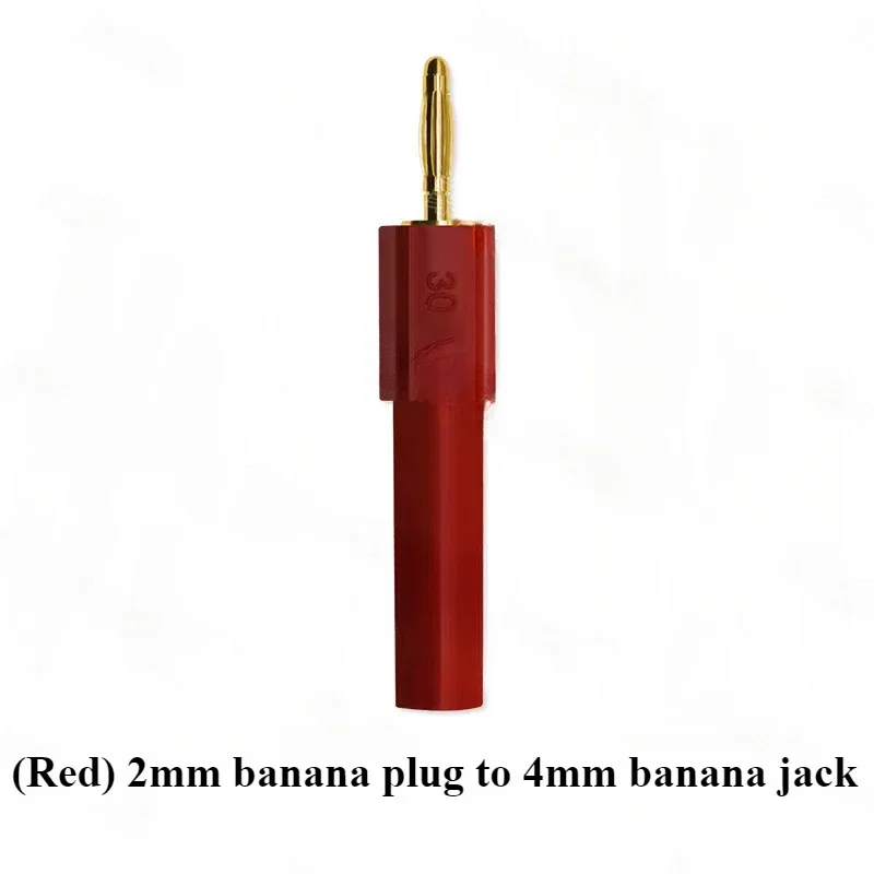 5PCS  Gold Plated 2MM Mini Male Banana Plug To 4MM Female Jack Connector Adapter 2MM To 4MM