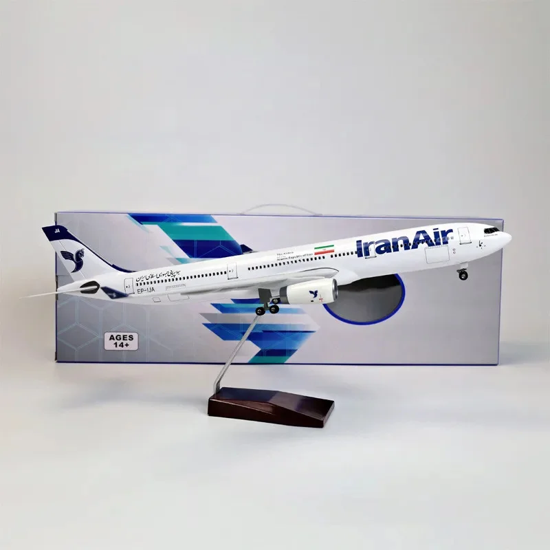 1/135 Flugzeugmodell 47 cm Asia Iran Air Airbus 330 Flugzeugspielzeug Harzdruckguss Flugzeuge Sammlung Display mit Basis Geschenke Fans