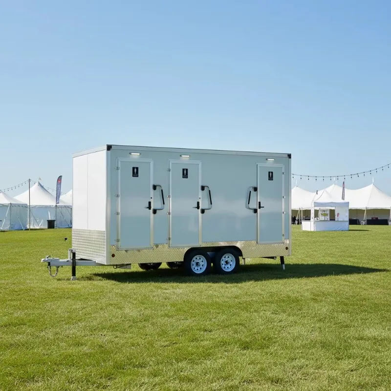 【Direct Factory Sale】Lizheng Custom Outdoor Steel Container Mobile Bathroom Camping Toilet Trailer Portable Restroom With Shower