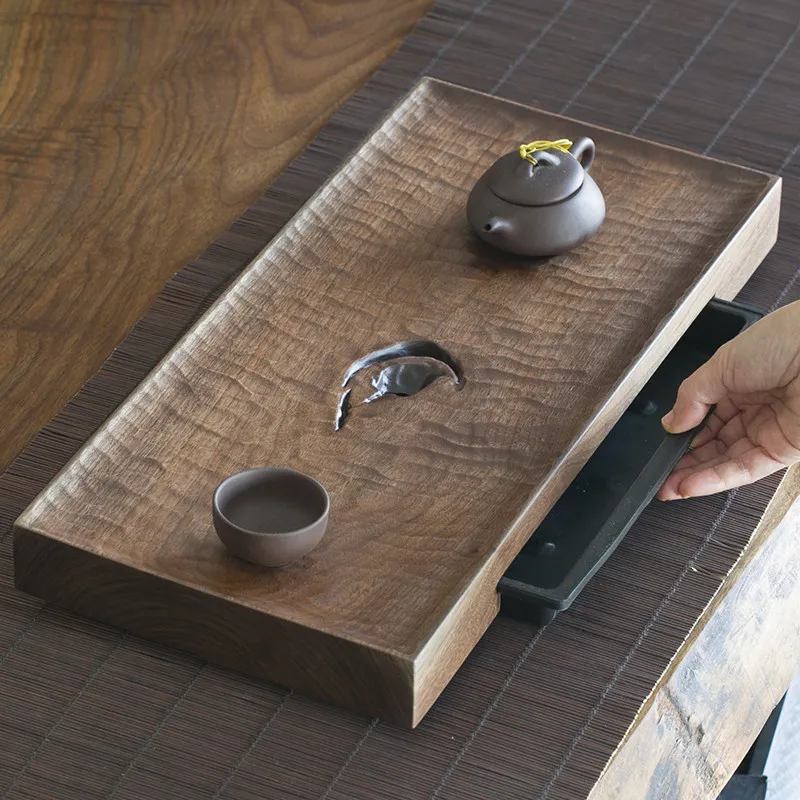 North American black walnut solid wood wabi-sabi wind water storage dry and wet tea making table