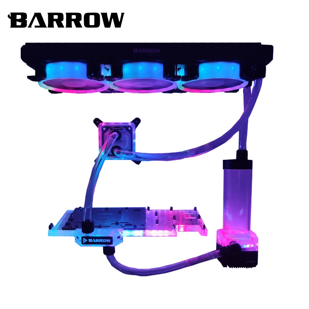 BARROW DIY Compputer Water Cooling Kit 360mm Radiator G1/4 CPU/GPU Block Pump Reservoir 120mm Fan PC Water Cooler Connectors Kit