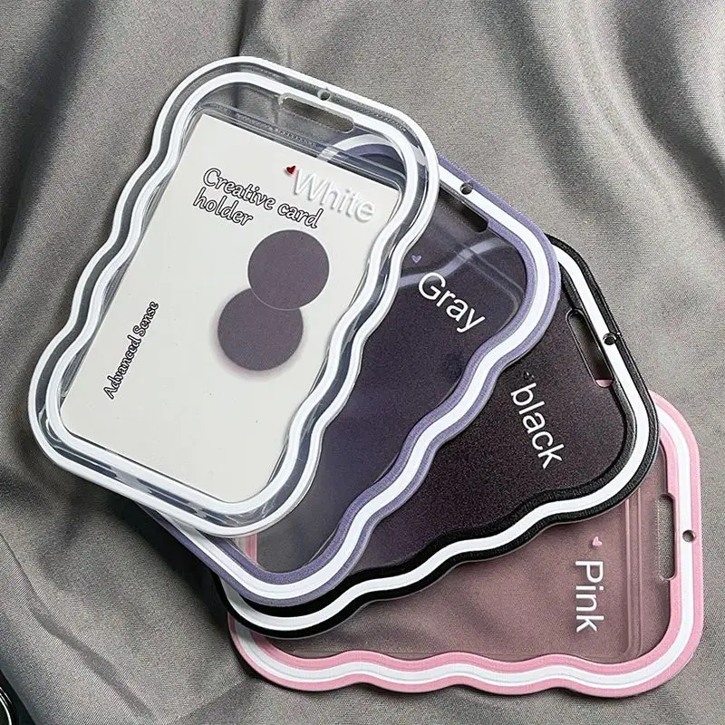 Ins Clear Visible Jelly Silicone Cards Protecting Cover Student Bus ID Campus Meal Card Holder with Spring Rope Pendant Keychain