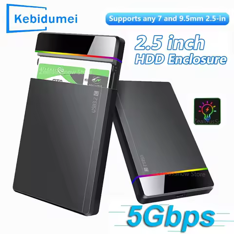 2.5-inch Hard Disk SSD HDD Enclosure USB 3.2 5Gbps Notebook Solid State Mechanical Type C 3.1 RGB Mobile Hard Disk Box Tool-free