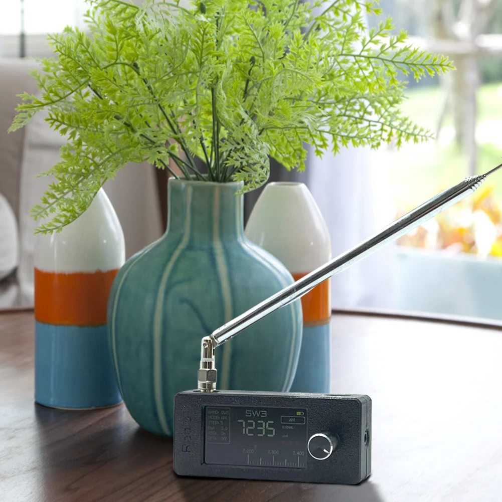 SI4732 0.5-108mhz Pocket Mini Radio HF SW MW VHF All Band Radio Receiver LSB USB AM FM 1.9in Screen Telescopic Antenna