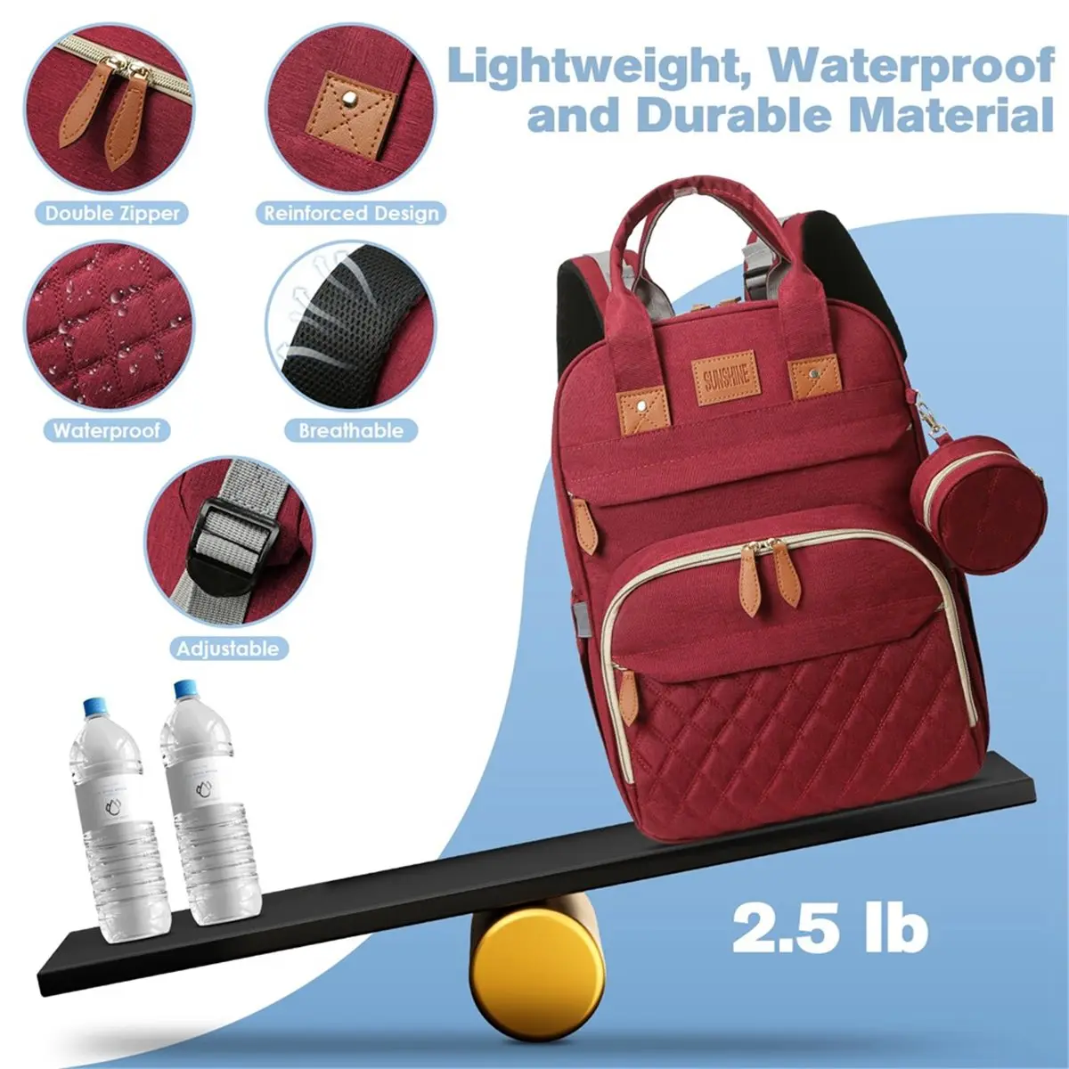 

【ФЛАШИ-ДЕАЛЬНО!】Мужская сумка, складная сумка для кровати, классическая многофункциональная изоляционная сумка из ткани Оксфорд большой вместимости для мамы и ребенка