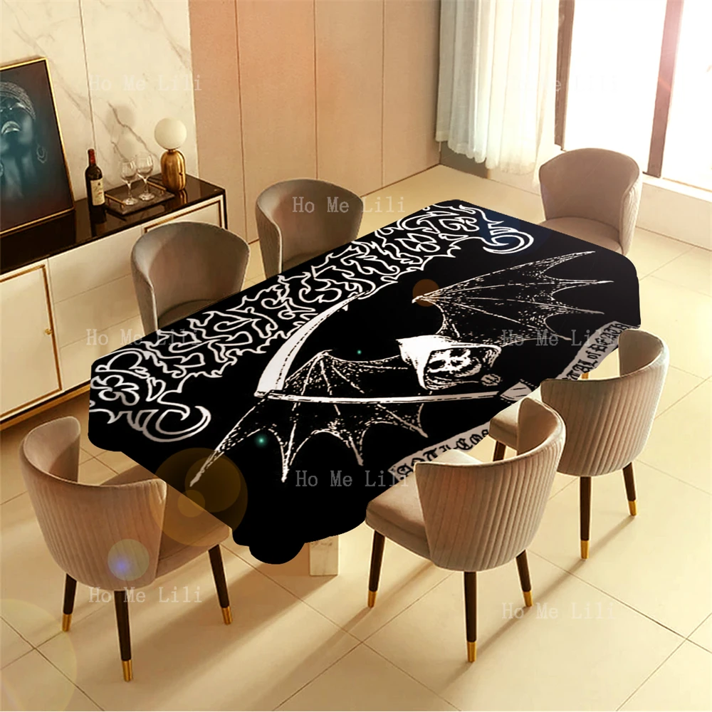 Anatomical Reaper Music Group Retro Blessing Band Rectangle Tablecloth For Tabletop Decor