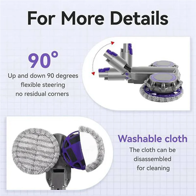 

AT59 Vacuum Mop Head For Dyson V10 Slim/ V12 Detect Slim Vacuum Cleaner Part With Water Trank And Trigger Lock
