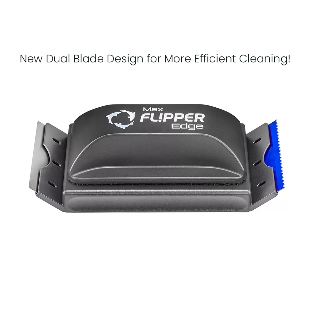 

Магнитный очиститель для аквариумов Flipper Edge Standard Max 2-в-1 с двойными лезвиями для удаления водорослей, плавающий, для стеклянных и акриловых аквариумов