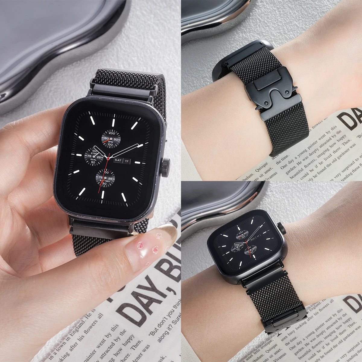 Metal Band For Redmi Watch 4 5 Watchband Strap 316L Stainless Steel Link Bracelet For Xiaomi Mi Band 8 9 Pro Strap Accessories