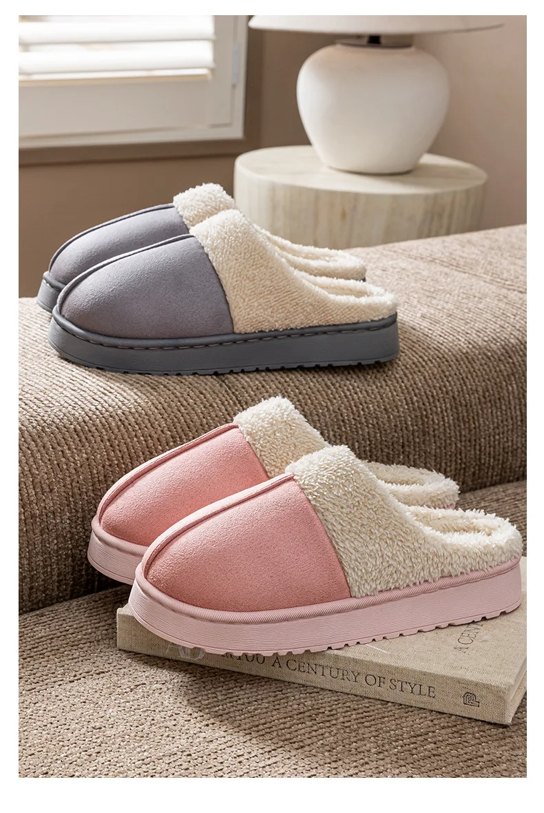 2026 Herren-Baumwoll-Hausschuhe für Herbst und Winter, weiche, warme und rutschfeste Hausschuhe mit weicher Sohle, Baumwollschuhe für Studenten – Detail 12