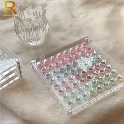 36/64/100Grids Acrylic Nail Art Rhinestones Storage Box Square/Round Grids Nail Charms Jewelry Decoration Oraganizar Quality Box