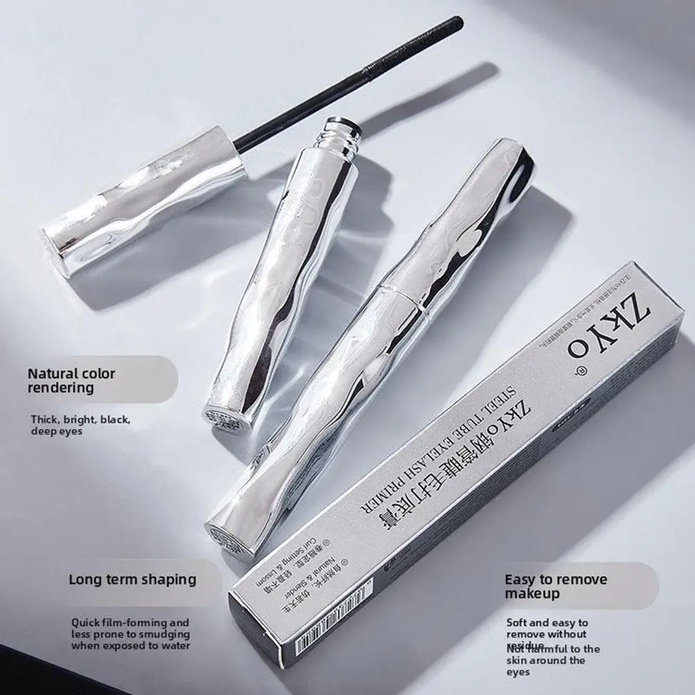 Rímel de tubo de aço-espelho especial à prova d'água rímel preto longo curling extensões de cílios não aglomerando olhos cosméticos