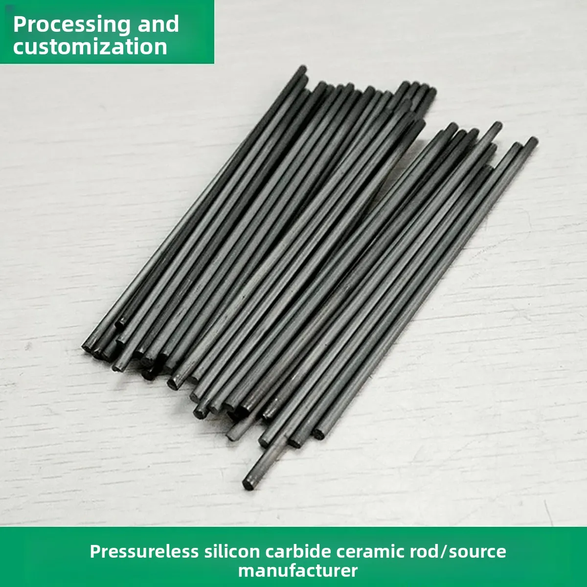Pressureless Sintered SiC Ceramic Rod, High Temperature Resistant Silicon Carbide Column, Dia 2/2.5/2.8/3/5.5mm, Custom Machinab