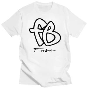 FUBU-büyük logolu kadınlar ve erkekler için grafikli tişört, yuvarlak yakalı kısa kollu üst, %100 pamuk, %90 yüksek kalite, yaz kıyafetleri, artı boyutu Gömleğin ilk 10 satışı fubu-no. 7