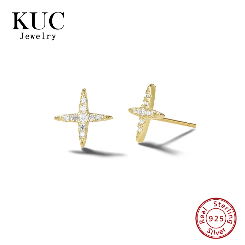 

Korean Earrings Fashion Trendy Fine Jewelry Women 925 Sterling Silver Star Stud Earring Zircon Earrings