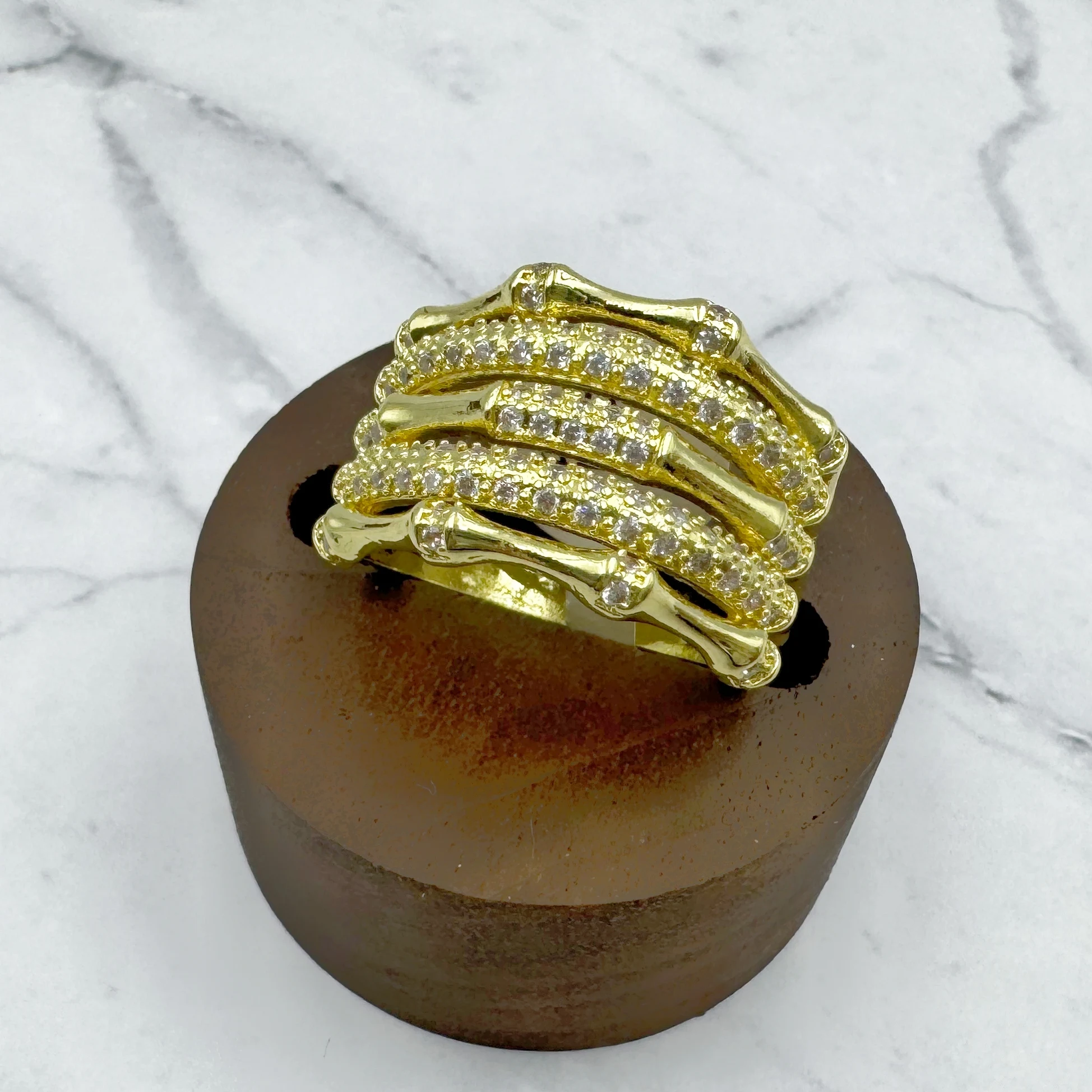 LUIZADA Vintage Turkish Finger Rings Women Round Crystal Caesar Ring  Gold Color Ethnic Wedding Jewelry Ring