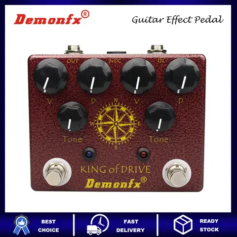 Demonfx Overdrive Guitar Effect Pedal with 4 Position DIP Switch Inside, King Of Drive