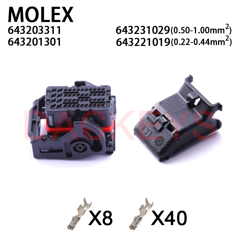 

1SET 64320-3311 64320-3318 64320-3319 64320-3315 643201301 Molex 48 Pin ECU Automotive connector CMC Receptacle wire harness