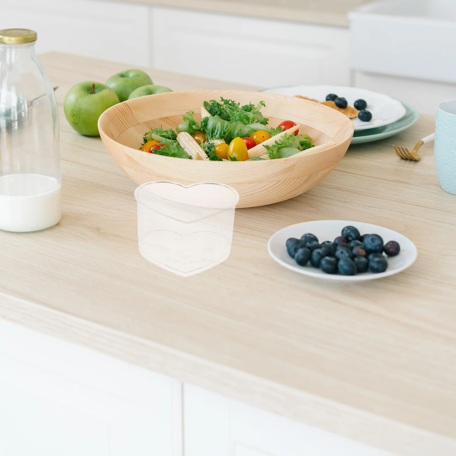 

10Pcs Heart Shape Transparent Dessert Cups Clear Pudding Cups Stable Base Non-Slip Compact Multi-Function Portable Party