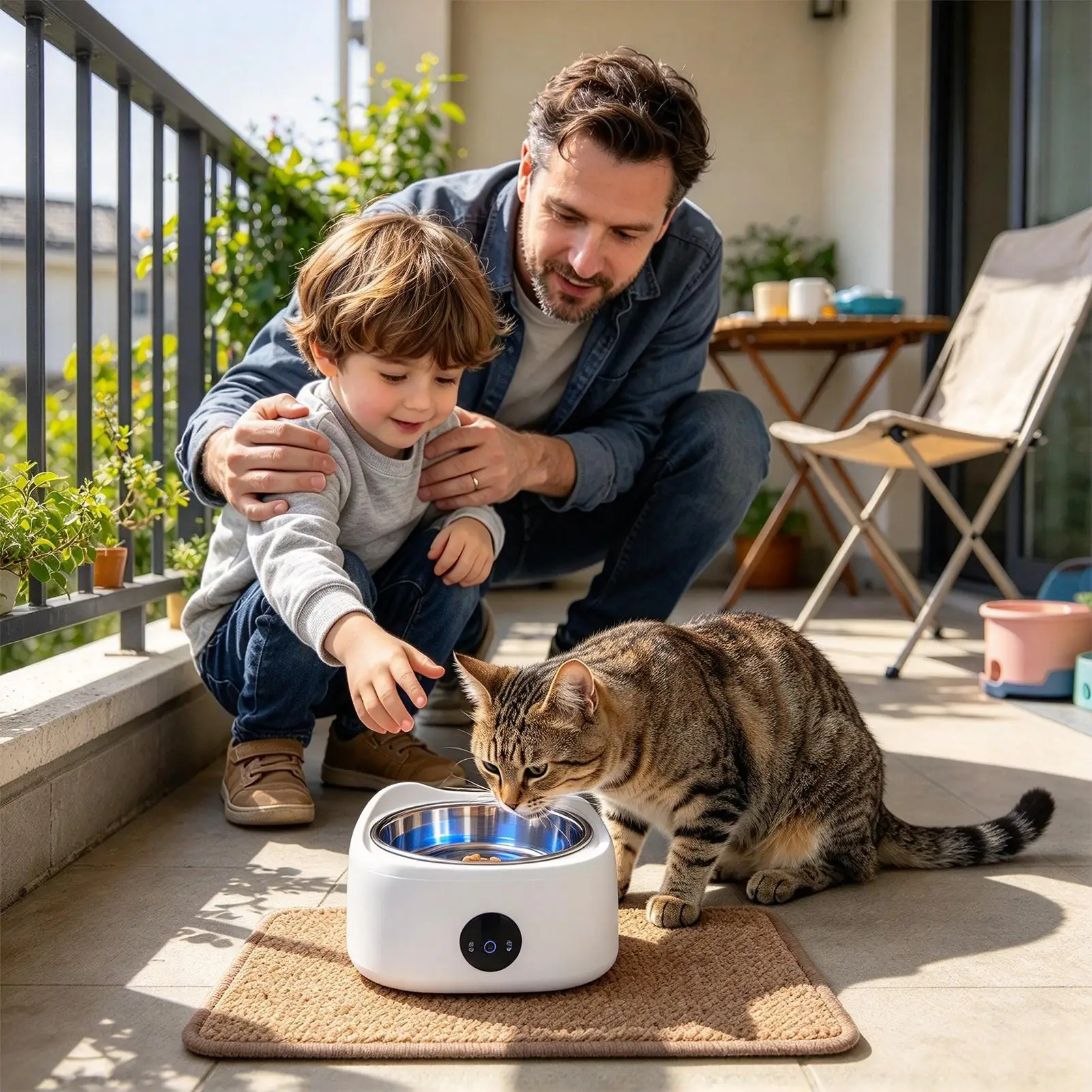 Heated Dog Bowl 3-Temp Motion-Activated Non-Slip Large Capacity Feeder Dishwasher-Safe Cat Water Dispenser For Kitten Small