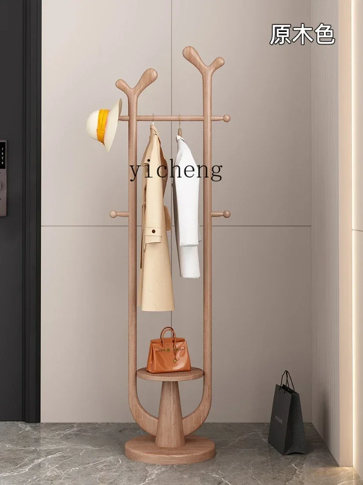 B1 Creative Art Ash Coat Rack Floor Bedroom Solid Wood Clothes Rack