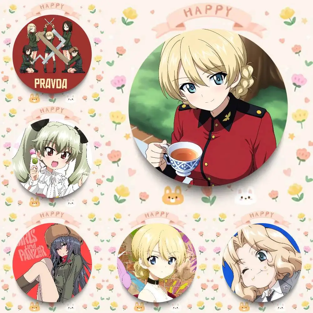 Anime GIRLS Und PANZER Cartoon Game Brooch Badge Bag Jacket Pins Jewelry Accessories Gifts