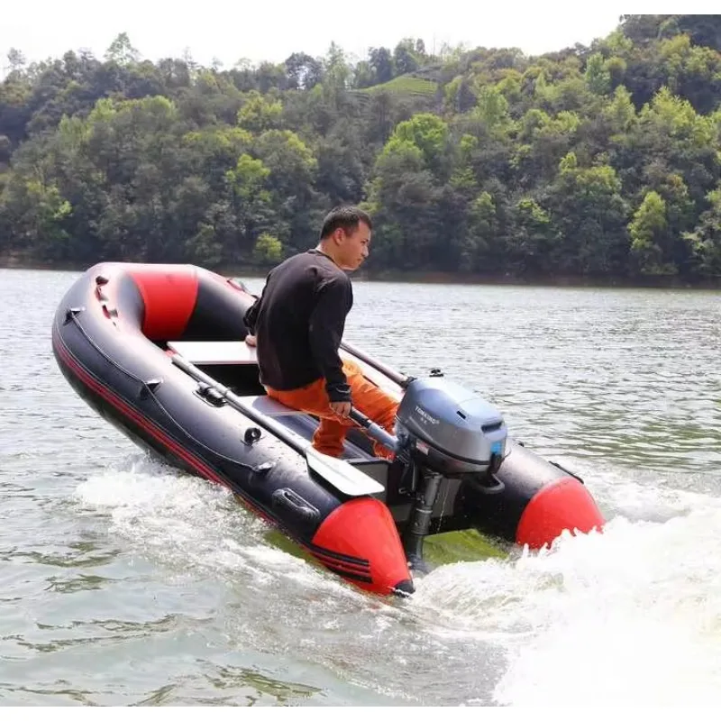 【Mais vendido】 Barco inflable de China MSA 4,2 m con tira de aluminio, material de casco de lona de PVC para suelo