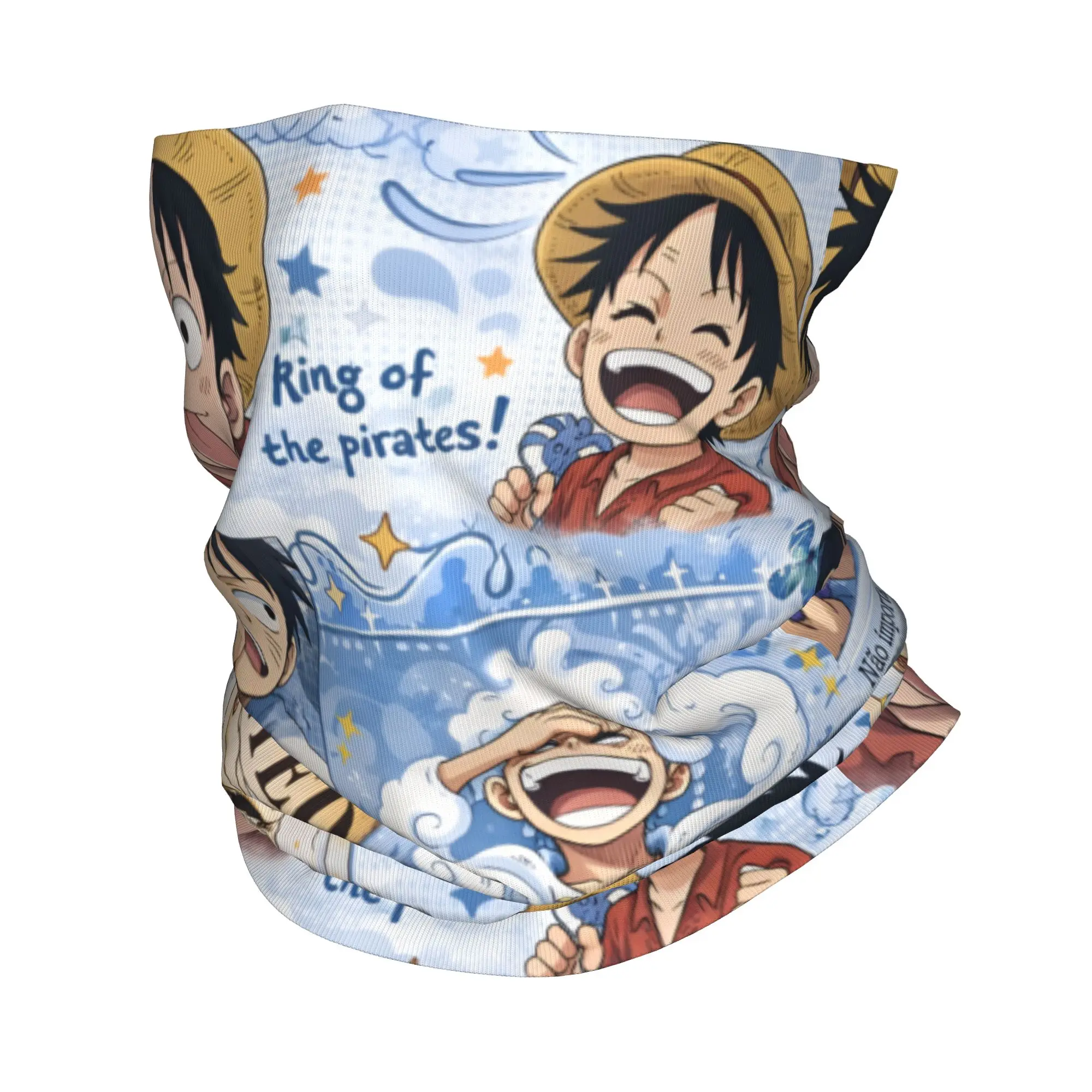 Custom One P-Pieces Luffy Cartoon Bandana Neck Gaiter for Ski Hunting Women Men Wrap Scarf  Balaclava Warmer