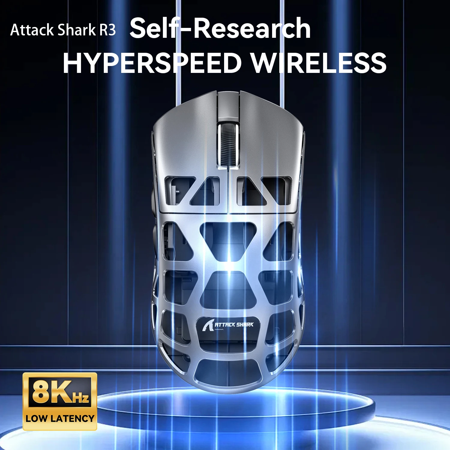 

ATTACK SHARK R3 Magnesium AlloyWireless Gaming Mouse PAW3395 26K DPI Tri-Mode BT 2.4G 46g Lightweight True 8K for Pro Gamer
