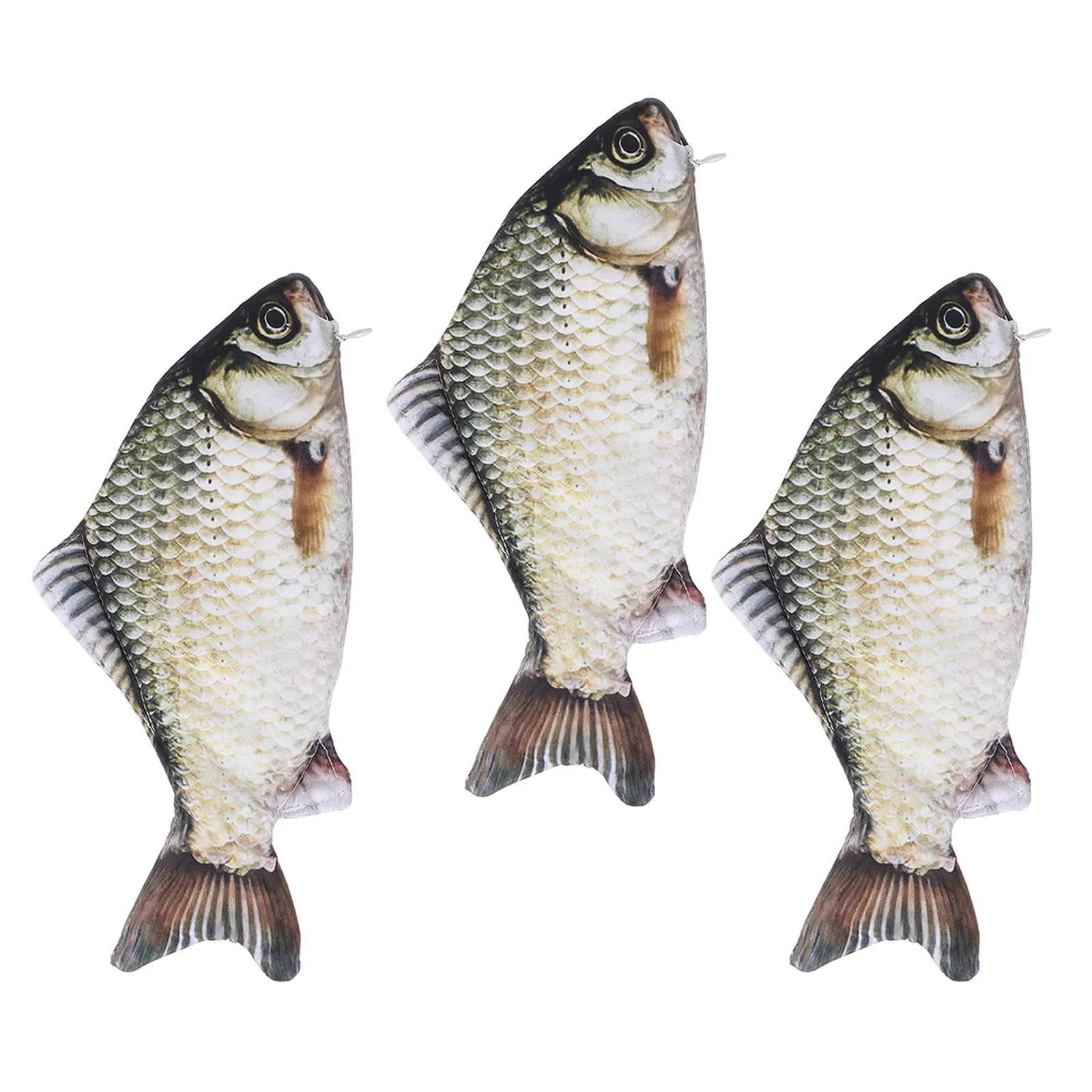 

3Pcs Simulation Fish Pencil Case Realistic Carp Design Waterproof Stationery Bag for School Office Kids Creative Novelty Pen