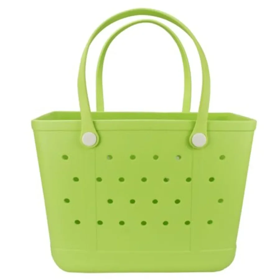 

Beach Bag X Large Rubber Tote Bag Waterproof Washable Open for Women Croc Bag Hand Bag for Beach Pool Yoga