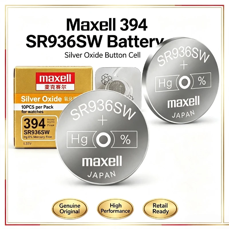 2-100PCS Maxell SR936SW Silver Oxide Button Battery 1.55V Coin Cell for Wrist Watch Toys Calculator Small Electronic Gadgets