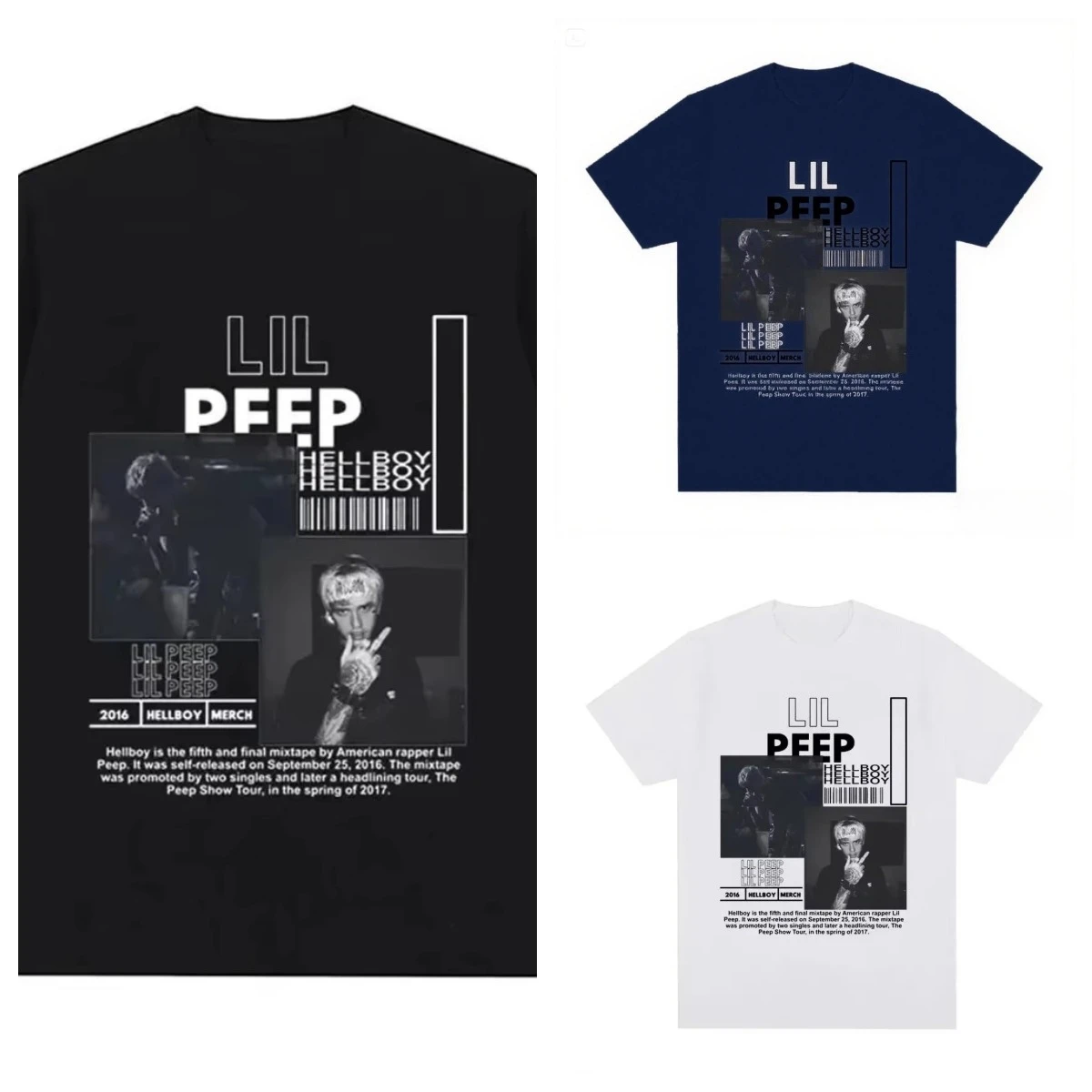 

New Trend Rapper Lil Peep T-Shirt Hellboy Crybaby Hip Hop Rap Print T-Shirt Summer Comfort Unisex Cotton Short Sleeve Top