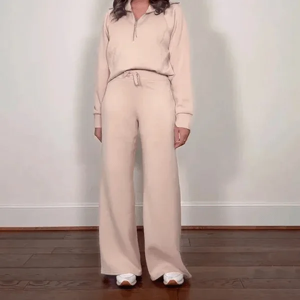 Spring And Summer New Versatile Fashion Casual Women's Clothing Long-sleeved Zipper Solid Color Commuter Slim Suit