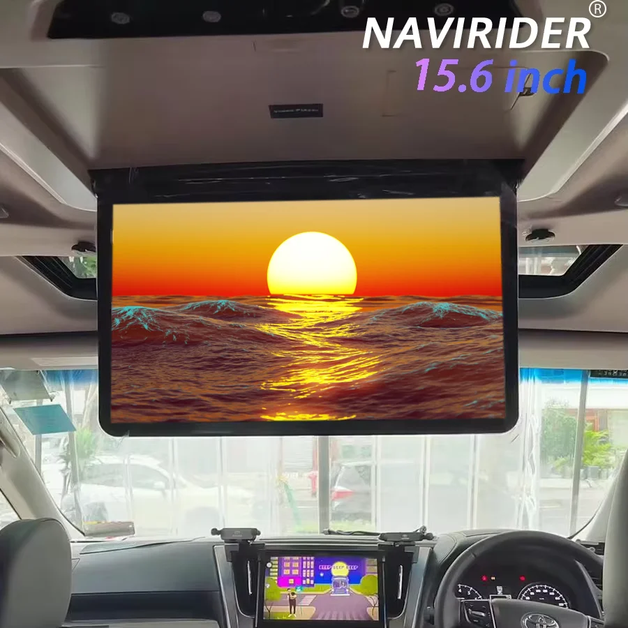 15.6'' Car Roof Ceiling Monitor LED Screen Android 13 4G Multimedia Video Player for Toyota Alphard 30 Series with WIFI USB HDMI