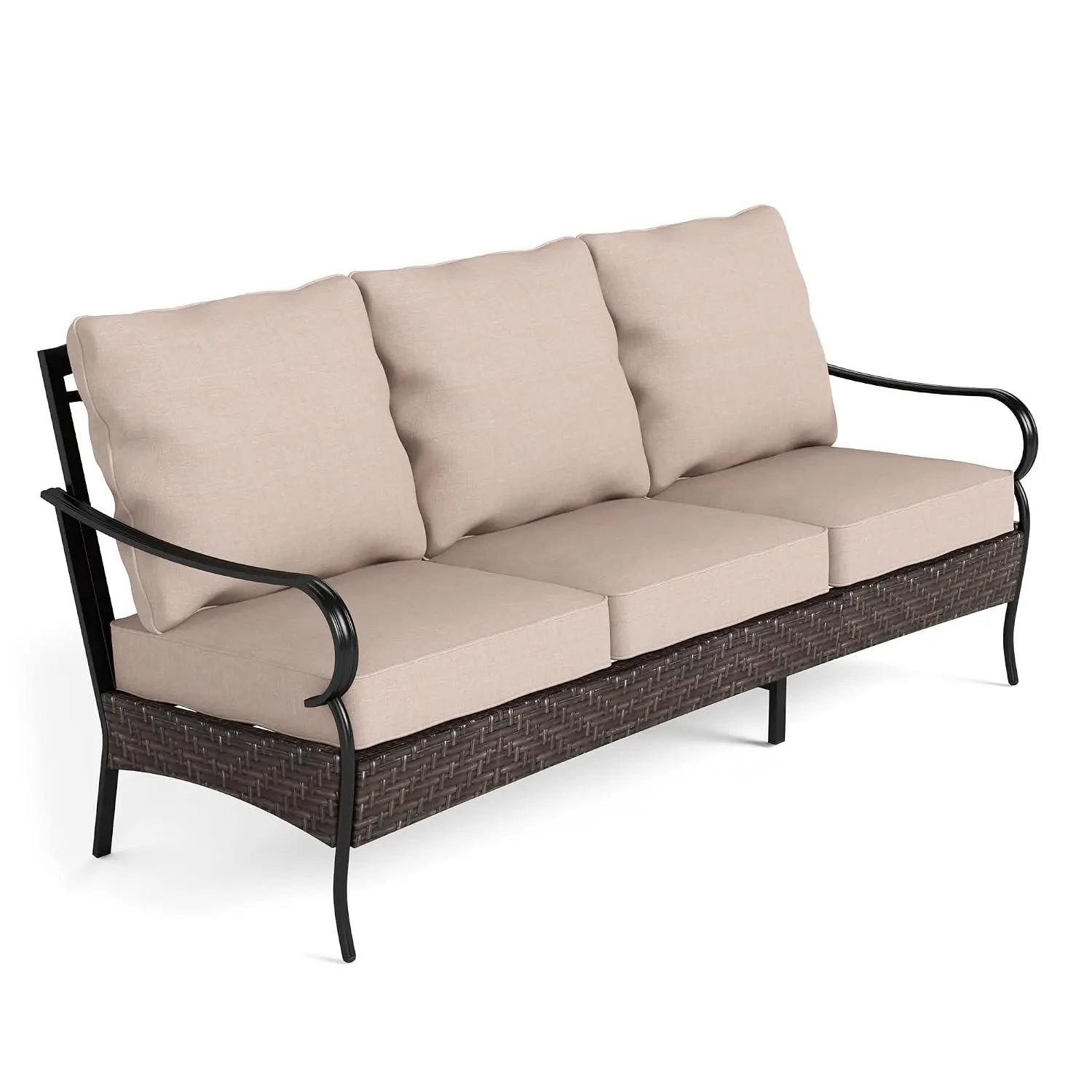 Outdoor Patio Sofa 3-Seat Wicker 5.5